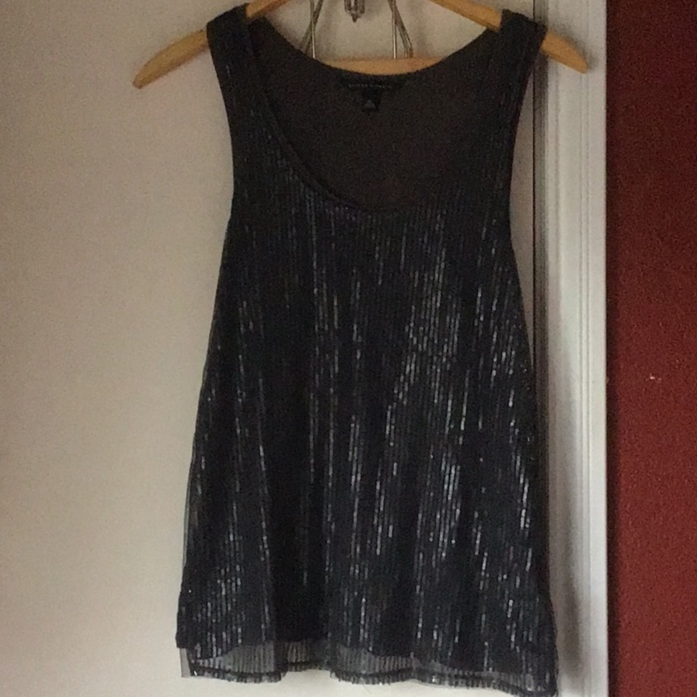 Banana republic dark gray sequin tank top blouse